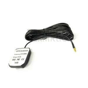 GPS Antenna Active Mcx Male Straight Connector With 3m Extension Cable Magnetic Type - black magnetic base and a long coiled cable featuring a gold-coloured male connector.