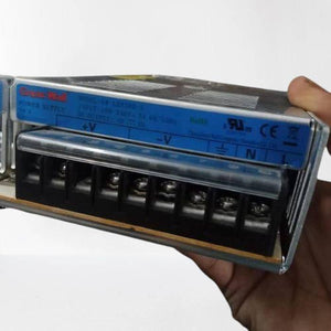 Great Well 5V 55A Power Supply - the metal casing, blue label with technical specifications, and the black screw terminal block for wiring.