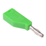 Green Stackable 4mm Banana Plugs Jacks Connector - a single green plastic-housed plug with a metallic male banana connector tip.