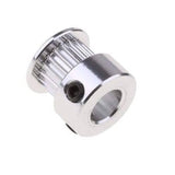 GT2 Pulley 20 Teeth 8mm Bore Timing Gear Aluminum Alloy Pulley For GT2 Belt - a silver aluminum timing gear with a central bore and two visible black set screws.