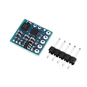Gy 271 3-axis Magnetic Electronic Compass Module - a blue circuit board with surface-mount components and a separate five-pin header connector.