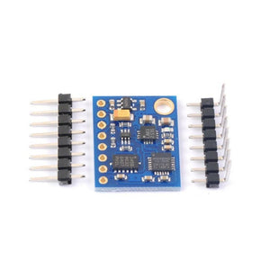 Gy 579 Hw-579 3-5V Sensor Module 9 Axle Sensor Module PCB Board ITG3200 / ITG3205 ADXL345 HMC5883L 9 Dof Imu Sensor GY85 - a blue PCB, two rows of unattached header pins, and multiple integrated circuit chips mounted on the board.