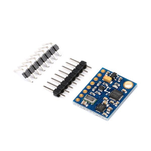 Gy-86 10DOF MS5611 HMC5883L MPU6050 Module Mwc Flight Control Sensor Module Gyro+acceleration+magnetic Field+air Pressure Sensor Module - a blue rectangular circuit board with electronic components and two separate sets of black header pins.