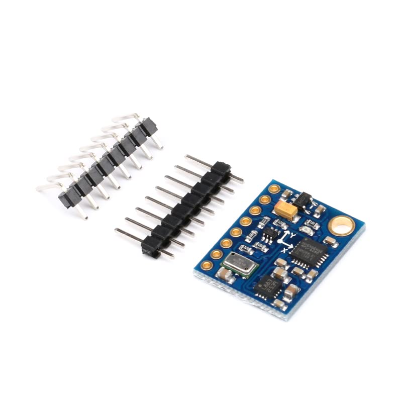 Gy-86 10DOF MS5611 HMC5883L MPU6050 Module Mwc Flight Control Sensor Module Gyro+acceleration+magnetic Field+air Pressure Sensor Module - a blue rectangular circuit board with electronic components and two separate sets of black header pins.