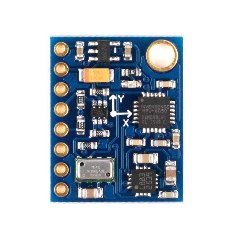 Gy-86 10DOF MS5611 HMC5883L MPU6050 Module Mwc Flight Control Sensor Module Gyro+acceleration+magnetic Field+air Pressure Sensor Module - a rectangular blue circuit board with an MPU-6050 chip, an HMC5883L chip, and an MS5611 pressure sensor.
