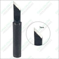 Hakko Soldering Bit 900-m-t-k For Soldering Station&irons Knife - a black metal knife-tip soldering iron bit, shown in full and with a 5mm dimension close-up inset.