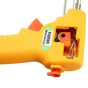 Hand-held Heating Soldering Iron 110V / 220V 60W / 80W mannual Soldering gun - a yellow pistol-grip tool with an exposed internal mechanism, a trigger, and a label reading "Manual soldering gun".