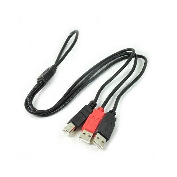 Hantek 20MHz Pc Based Digital Oscilloscope Dual 2 Channel HT6022BE - one square USB-B connector and two USB-A connectors.