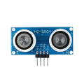 HC-SR04 Hc SR04 Arduino Ultrasonic Sensor - a blue rectangular module with two circular silver transducers and a four-pin header labeled VCC, Trig, Echo, and Gnd.
