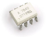 Hcpl 7840 Hcpl-7840 Isolated Amplifier For Current Sensing - an 8-pin white integrated circuit chip with "A 7840 0719" printed on the top surface, shown in a close-up angled view.