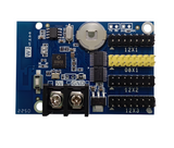 HD-W3 Wi-Fi Single Color LED Display Controller Card - a blue rectangular circuit board with a screw terminal, pin headers, and a battery holder.