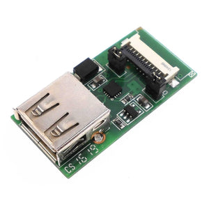 HDL662 Dwin-TFT LCD Touch Panel Accessories For 10 Pin And 8 Pin Interface Complete Set Without SD Card - a green circuit board featuring a silver USB-A port, a white multi-pin connector, and small electronic components.