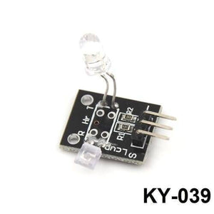 Heart Beat Detector Module Ky 039 Heart Rate Sensor - a black circuit board with a clear LED, a small square sensor, and a three-pin connector.