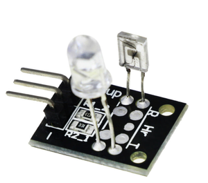 Heart Beat Detector Module Ky 039 Heart Rate Sensor - a black circuit board with a white LED, a light sensor, and a three-pin connector.