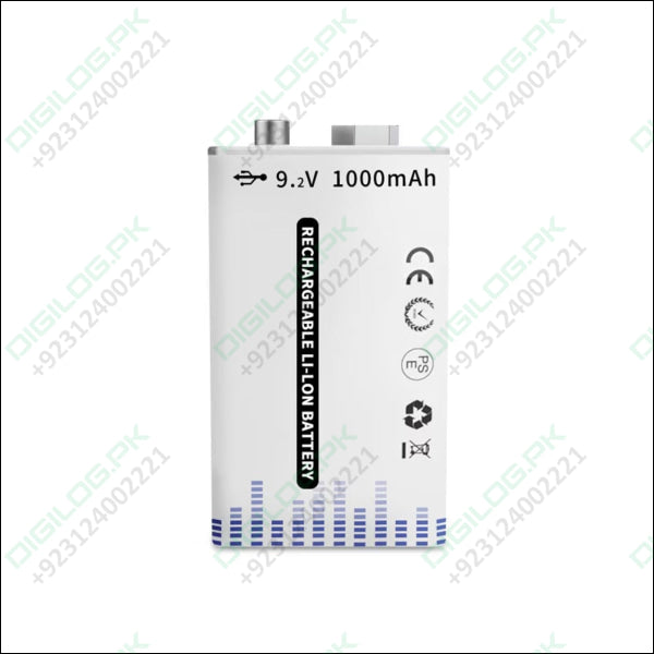 Heavy Duty 6f22 9V 1000mAh Type C USB rechargeable lithium battery