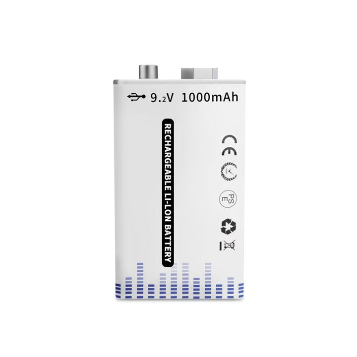 Heavy Duty 6f22 9V 1000mAh Type C USB rechargeable lithium battery