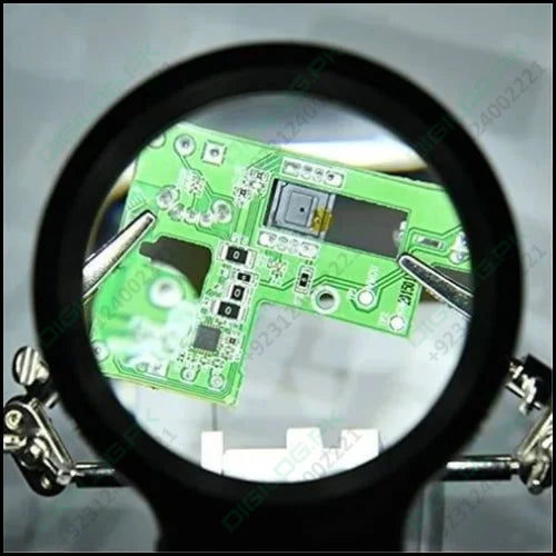 Helping Hand Clip Desktop Led Light Magnifier Glass