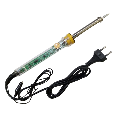 Hfh Soldering Iron Rod 60W - a transparent handle with an internal circuit board, a rotary temperature control knob, and a black power cord.