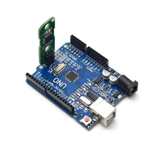 Hiata Arduino Uno Bootloader Burner Offline Standalone Isp Programmer - shown as a blue circuit board with a small green module attached to the pins.