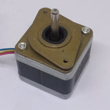 High-precision Stepper Motor NEMA17 5 To 24V DC For Precise Positioning Applications - a square silver and black motor with a central metal shaft and multi-colored wires extending from one side.
