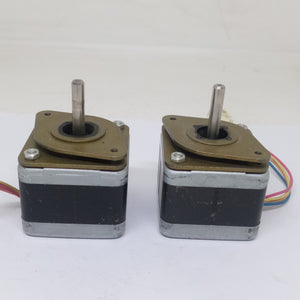 High-precision Stepper Motor NEMA17 5 To 24V DC For Precise Positioning Applications - with metal shafts and multi-coloured wire leads.