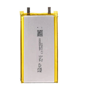 High Quality 3.7V 10000mAh 1260110 Polymer Lithium Ion Li-ion Rechargeable Battery For Toy Power Bank GPS Table E-book Batteries - pouch cell printed 3.7 V 10000 mAh 37 Wh, with gold-edged foil casing and two flat solder tabs at the top.