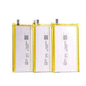 High Quality 3.7V 10000mAh 1260110 Polymer Lithium Ion Li-ion Rechargeable Battery For Toy Power Bank GPS Table E-book Batteries - three rectangular silver cells with yellow edges, each labeled with 10000mAh, 3.7V, and 37Wh.
