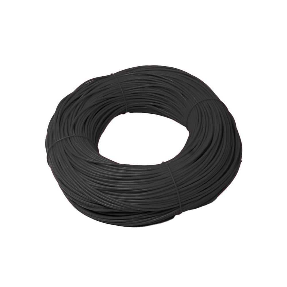 High quality black wire 1 meter - shown as a single, tightly wound coil of black electrical cable against a plain white background.
