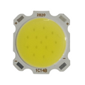 High Quality China 8W 3.7V COB Light Module DIY LED Buy - a square white LED chip with a yellow circular light-emitting surface and four corner contact pads.