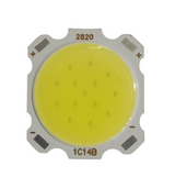 High Quality China 8W 3.7V COB Light Module DIY LED Buy - a square white LED chip with a yellow circular light-emitting surface and four corner contact pads.