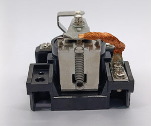 High Quality Low Price Industrial Large 12V DC 80A Power Relay - shown from a front-facing angle, featuring a black plastic base, metal contacts, and a spring.
