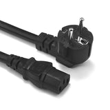 High Quality Power Cable Cord For Pc Desktop - a black power cord with a Schuko plug on one end and a C13 connector on the other.