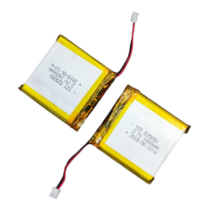 High Quality Rechargeable 3.7V 1000/1400mAh Lithium Ion Battery Li-ion Battery - two square yellow batteries with attached red and black wires and white connectors.