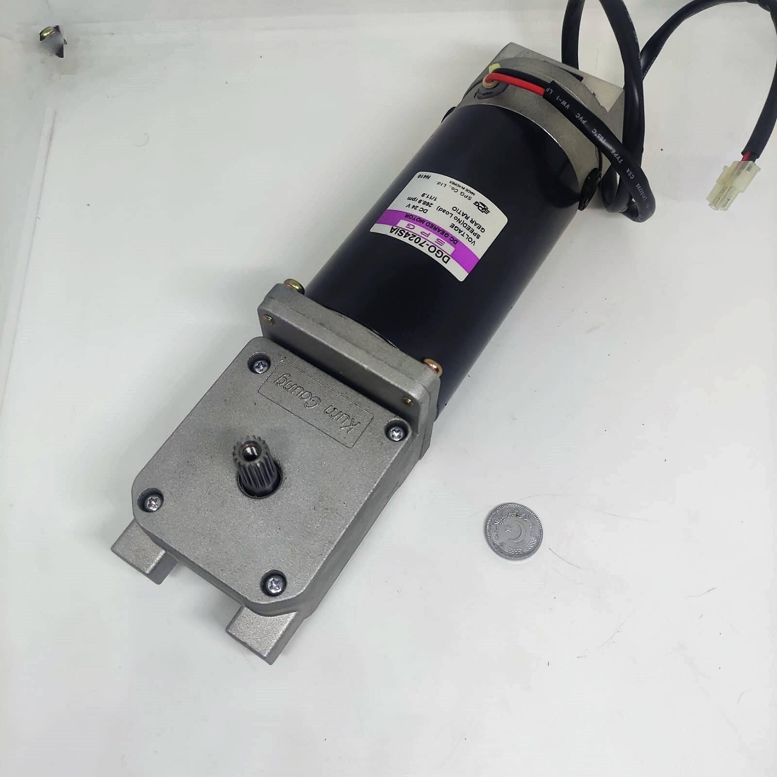 High Torque Gear Motor For Electric Bicycle Electric Cycle Electric Bike Price - a black cylindrical DC motor attached to a grey metal gearbox with a splined output shaft.