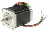 High Torque NEMA 23 Stepper Motor 2.7A 1.8 Degrees NEMA23 For CNC 3d Printers Stock Lot - a black and silver square-bodied motor with a metal shaft and a multi-colored wire harness with a white connector.