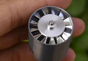 High-voltage Brushless Ducted Fan 110000 RPM Edf Motor With Aluminum Alloy Impeller & Variable Frequency Control - close-up view of the metallic impeller blades and central shaft held in a hand.