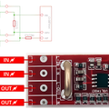 HLW8012 High Precision Energy Metering Module Arduino Energy Monitoring - a red circuit board with a shunt resistor, input/output terminals, and a five-pin header interface.