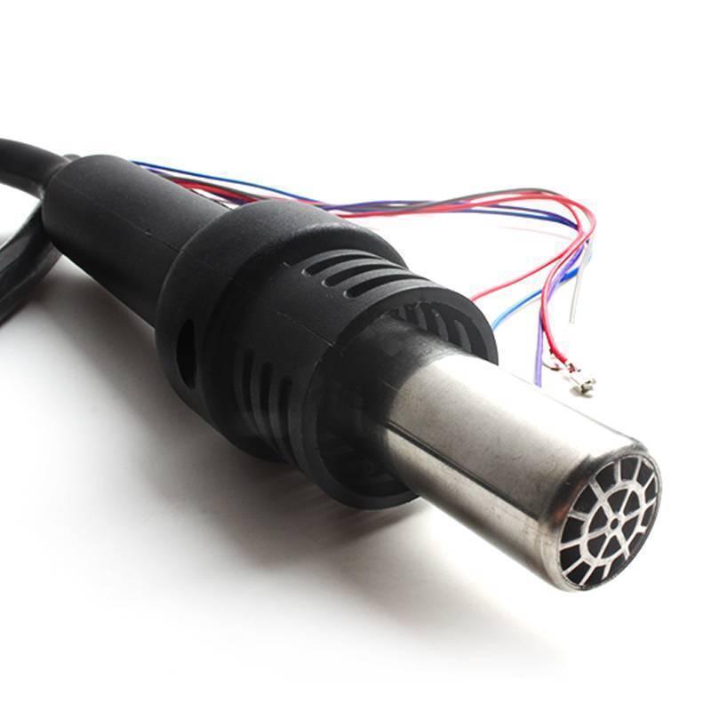 Hot Air Gun Handle For Kada Rework Soldering Station 850 852D+ 5wires - a black handle with a metal nozzle and five exposed wires with connectors.