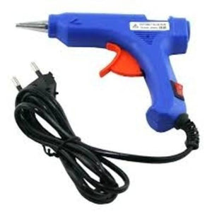 Hot Melt ABC-E15W Glue Gun For 7mm Glue Rod - a blue handheld glue gun with an orange trigger, a red power switch, and an attached black power cord.