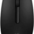 Hp Mouse Wired M10 Black - a top-down view of a black wired computer mouse featuring a central scroll wheel and an HP logo at the bottom.