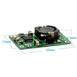 Hw-370 TP5100 2A Li Ion Battery Charger Module - shown in a dimension diagram with 17mm, 25mm, and 4.5mm measurement labels on a green circuit board.