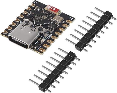 HW-466AB ESP32 C3 Super Mini Development Board ESP32-C3FH4 - the black circuit board with a USB-C port, two buttons, and two separate rows of header pins.