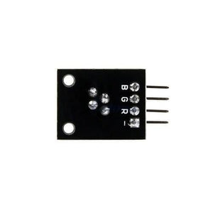 Hw 479 Ky-016 RGB 3 Color LED Sensor Module - a black rectangular circuit board with four pins labeled B, G, R, and - on the right side.