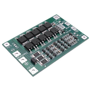 Hw-544 3s 11.1V 12.6V 60A 18650 Lithium Battery Protection Board With Equalization - a green rectangular circuit board with multiple MOSFETs, resistors, and labeled connection pads.