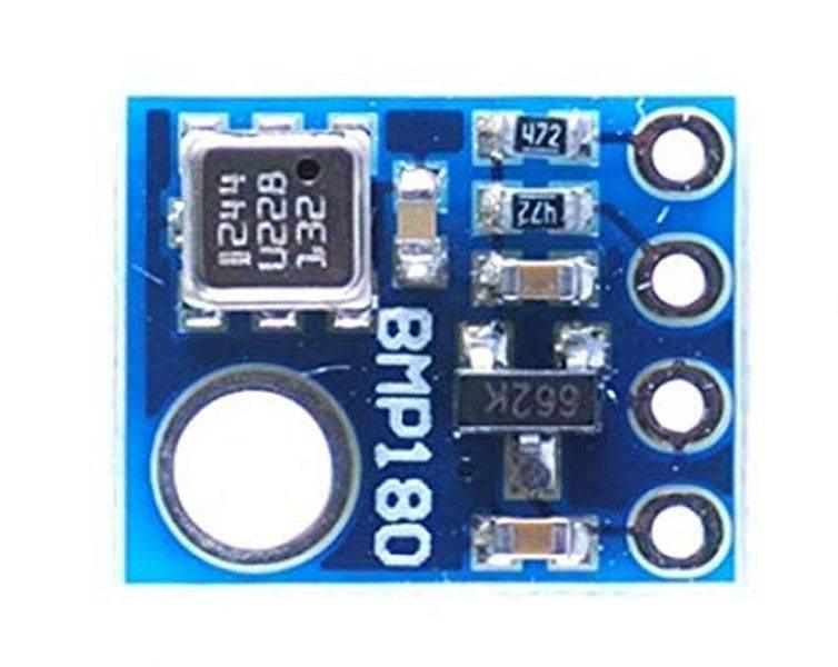 Hw-596 / Gy-68 Arduino BMP180 Barometric Pressure Sensor Module - a small blue rectangular circuit board with four pins and a metal sensor component.