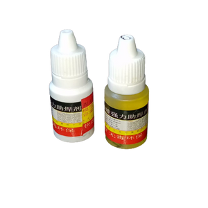 Hwy-800 15ML Flux - two small plastic squeeze bottles with white caps, one opaque white and one translucent yellow, featuring labels with text.