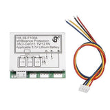 HX-3s-F100A 100A 3s BMS 18650 Battery Protection Board - with a metal casing, connector ports, and an included four-wire ribbon cable with a white connector plug.