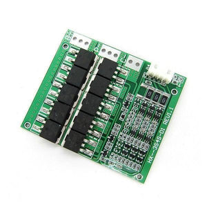 HX-3s-F100A 100A 3s BMS 18650 Battery Protection Board - a green rectangular circuit board featuring multiple black components, solder pads, and a white connector.