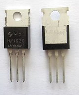 HY1920 MOSFET New N-channel Power Transistor - the front and back of the black, three-pin electronic component with a metal mounting tab.