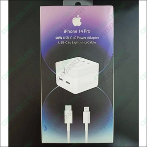 Iphone 14 Pro 50w Usb-c+c Power Adapter With Usb-c